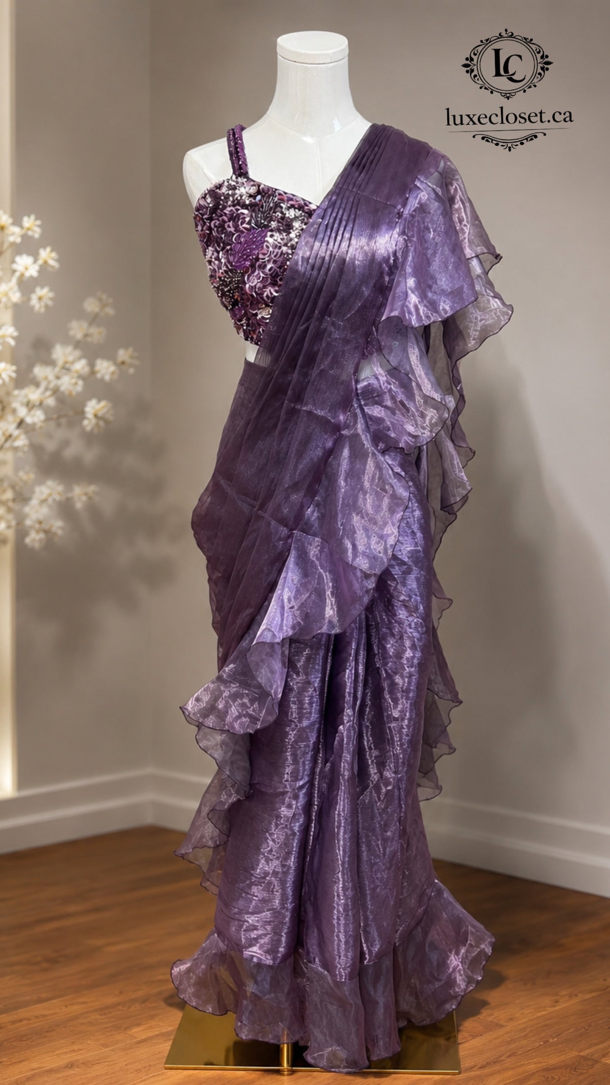 Shimmer Ruffle Saree