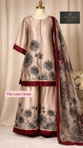 Champagne Floral Farshi Salwar Suit
