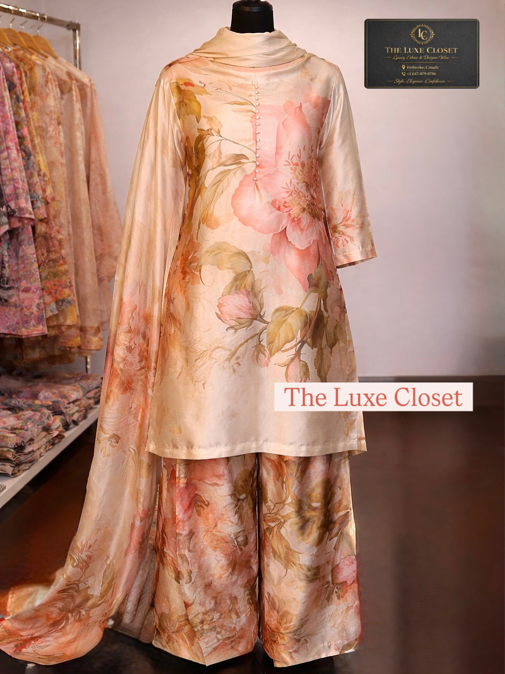 Golden Floral Farshi Salwar Suit