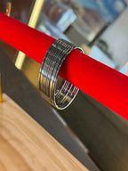 Metal bangles- black silver