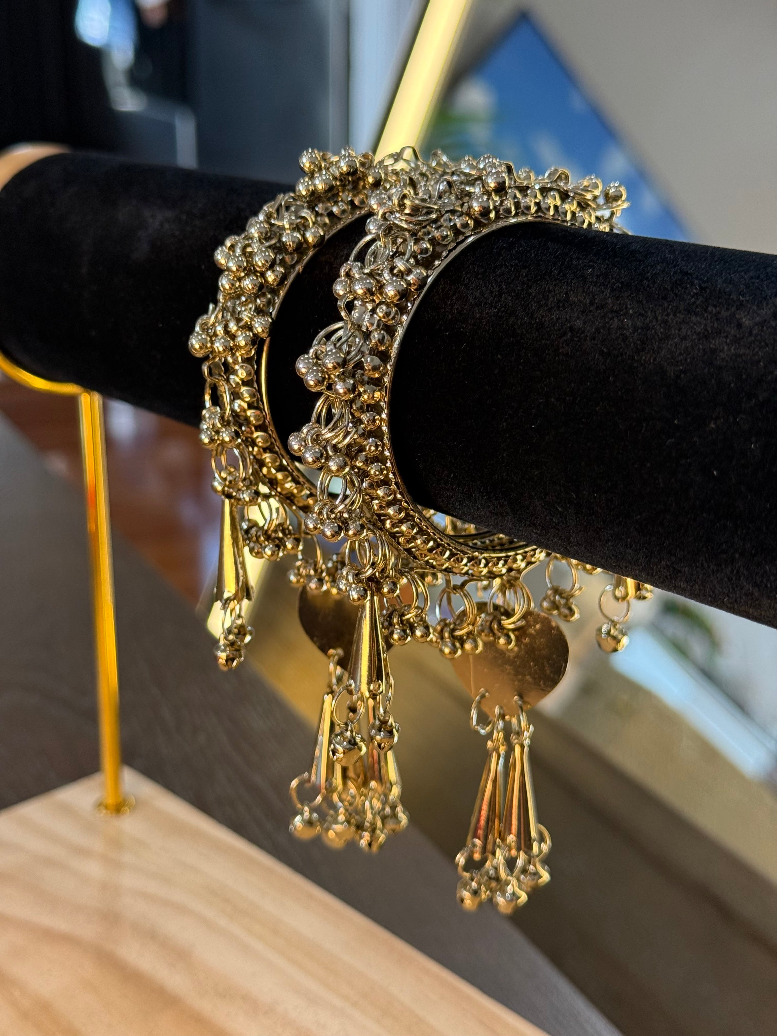 Pandora Latkan with Metal Bangles- Gold Bronze