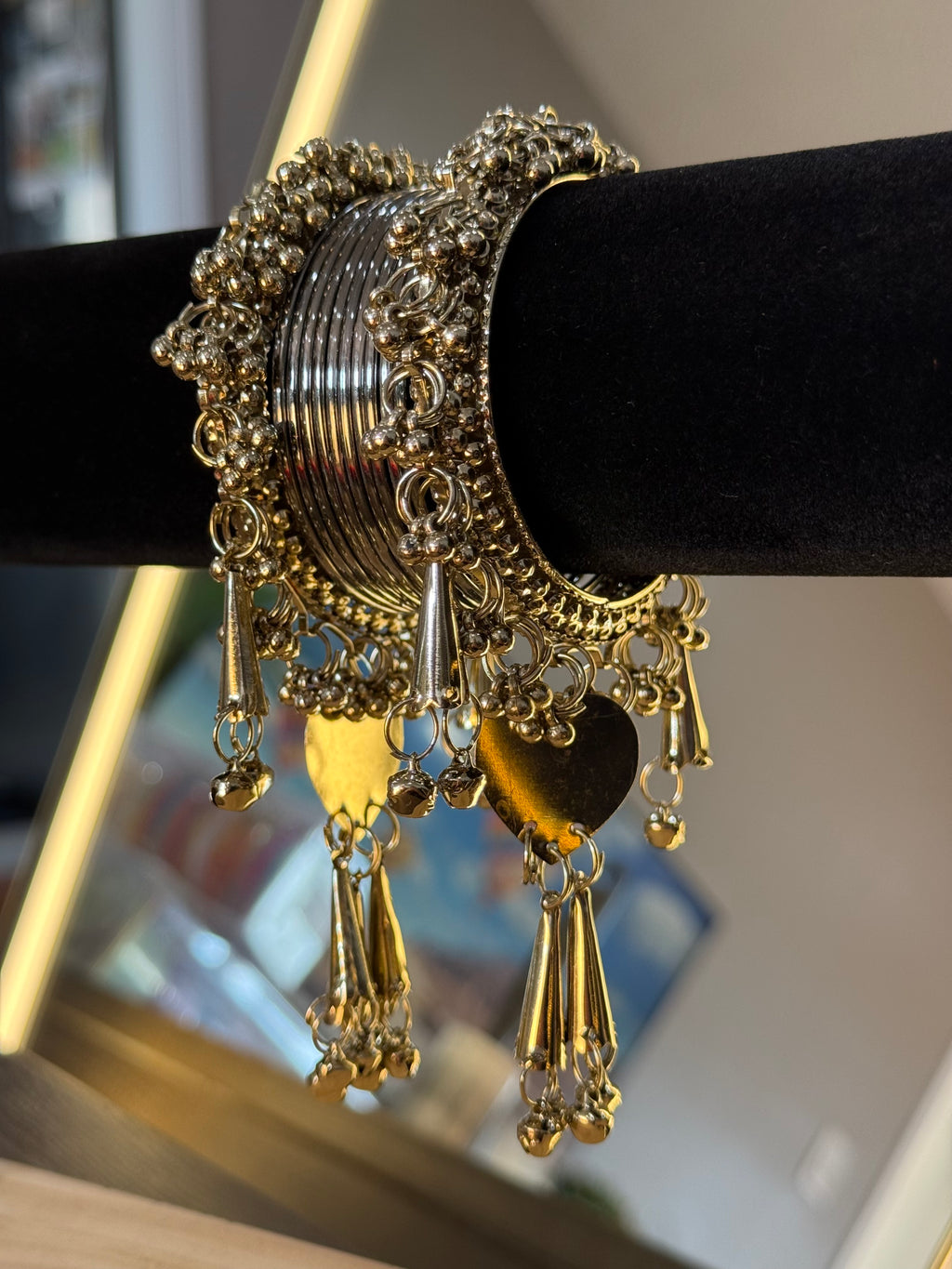 Pandora Latkan with Metal bangles- Silver