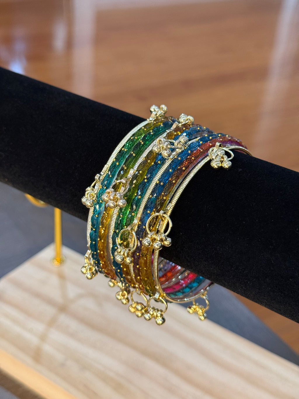 Raindrop Kashmiri Bangles- Multicolor 10pc