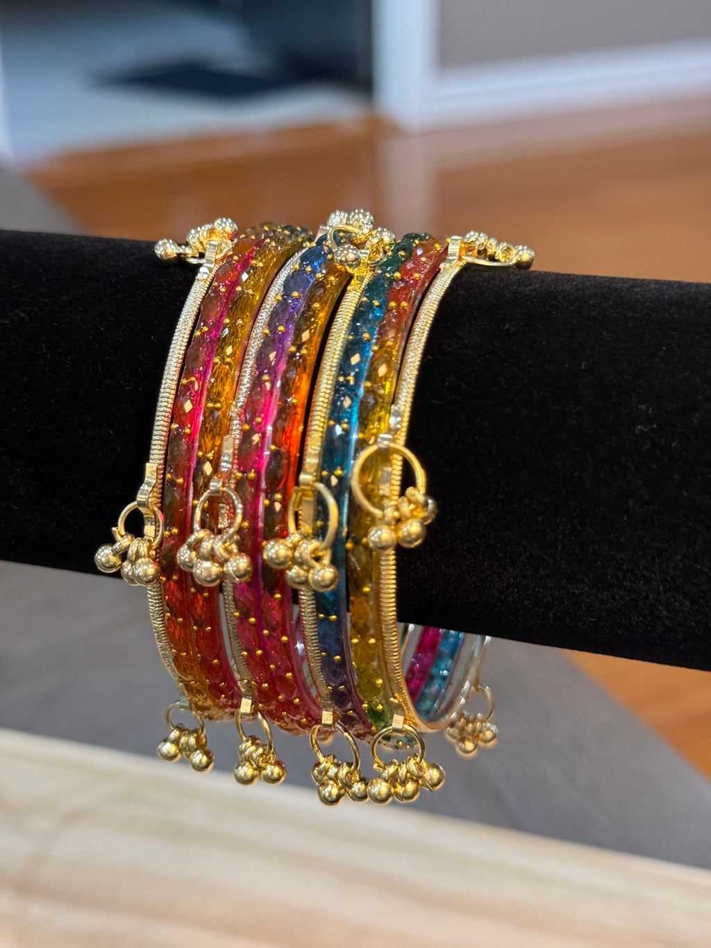 Raindrop Kashmiri Bangles- Multicolor 10pc