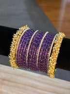 Raindrop with Pearls Set- Purple