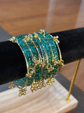 Raindrop Kashmiri Bangles- Green