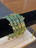 Raindrop Kashmiri Bangles-Lime