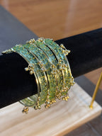Raindrop Kashmiri Bangles-Lime