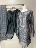 Royal Charcoal Paisley Farshi Salwar Suit