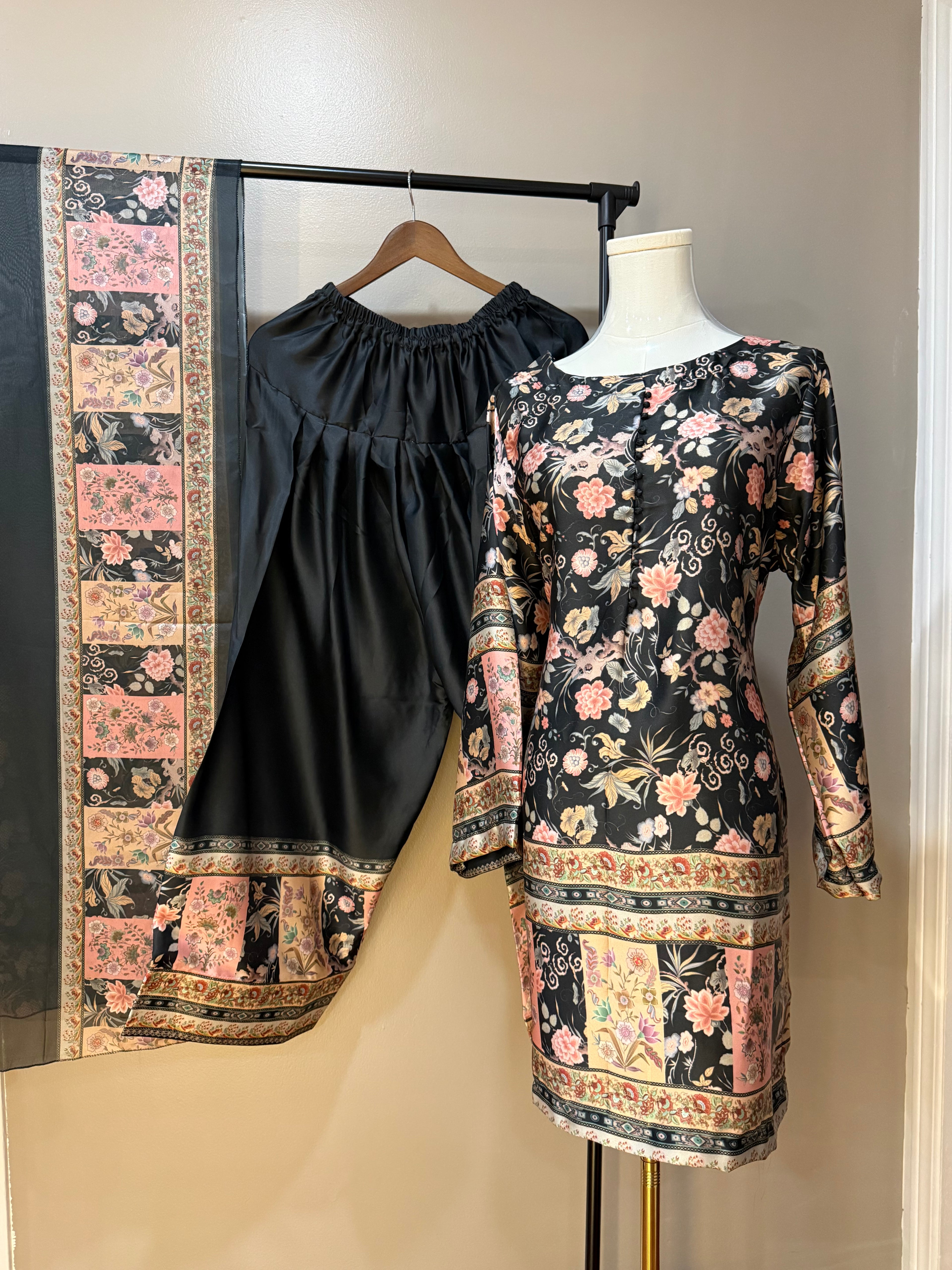 Midnight Bloom Premium Farshi Salwar Suit