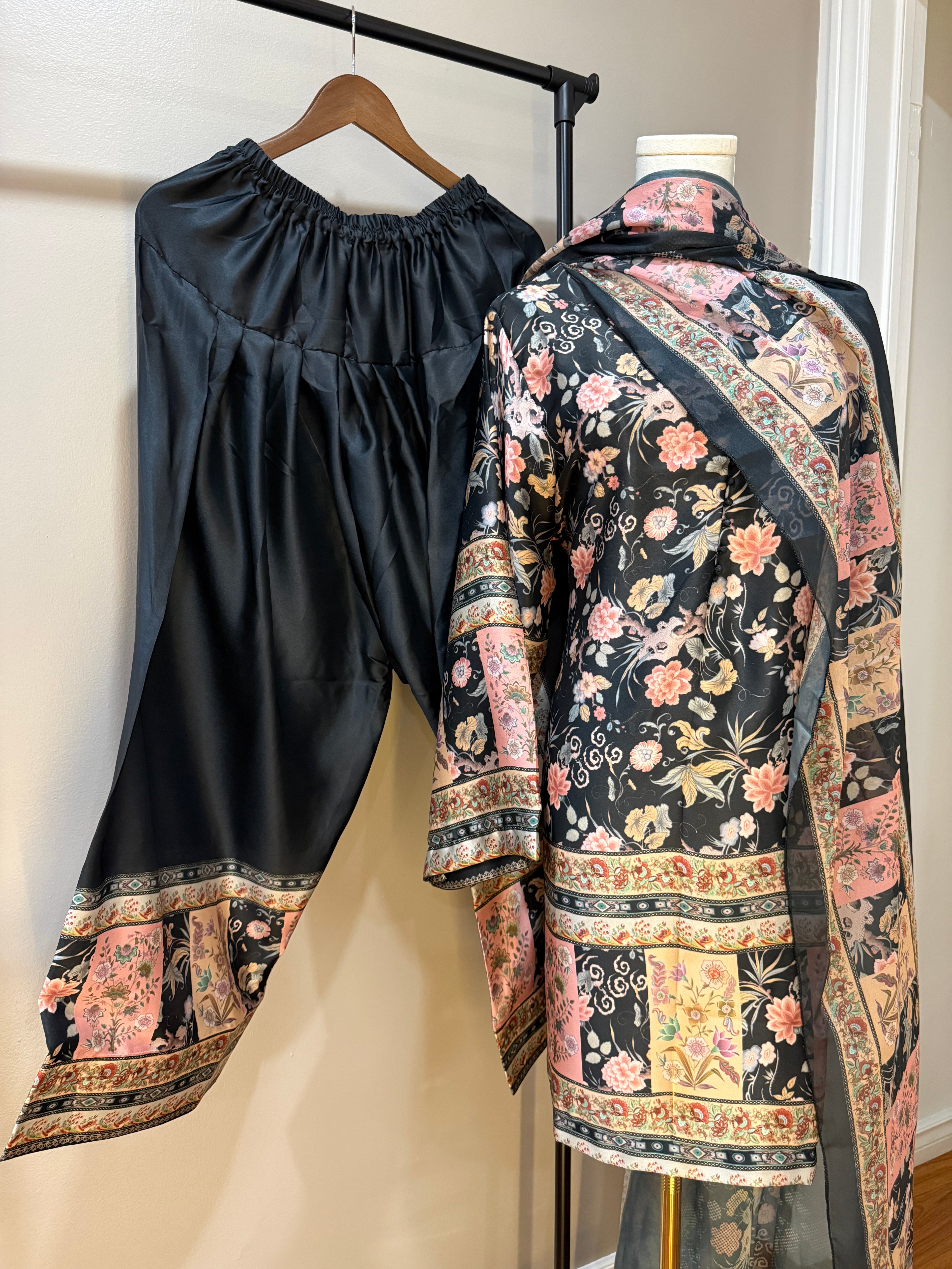 Midnight Bloom Premium Farshi Salwar Suit