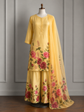 yellow floral farshi salwar suit