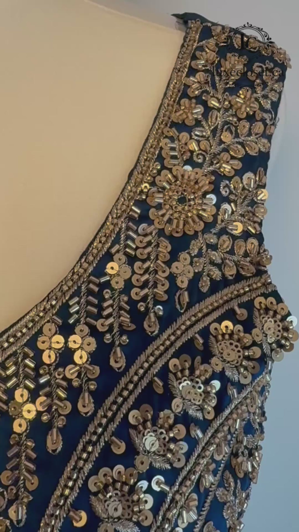 Royal Navy Blue Statement Drape Saree