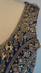 Royal Navy Blue Statement Drape Saree