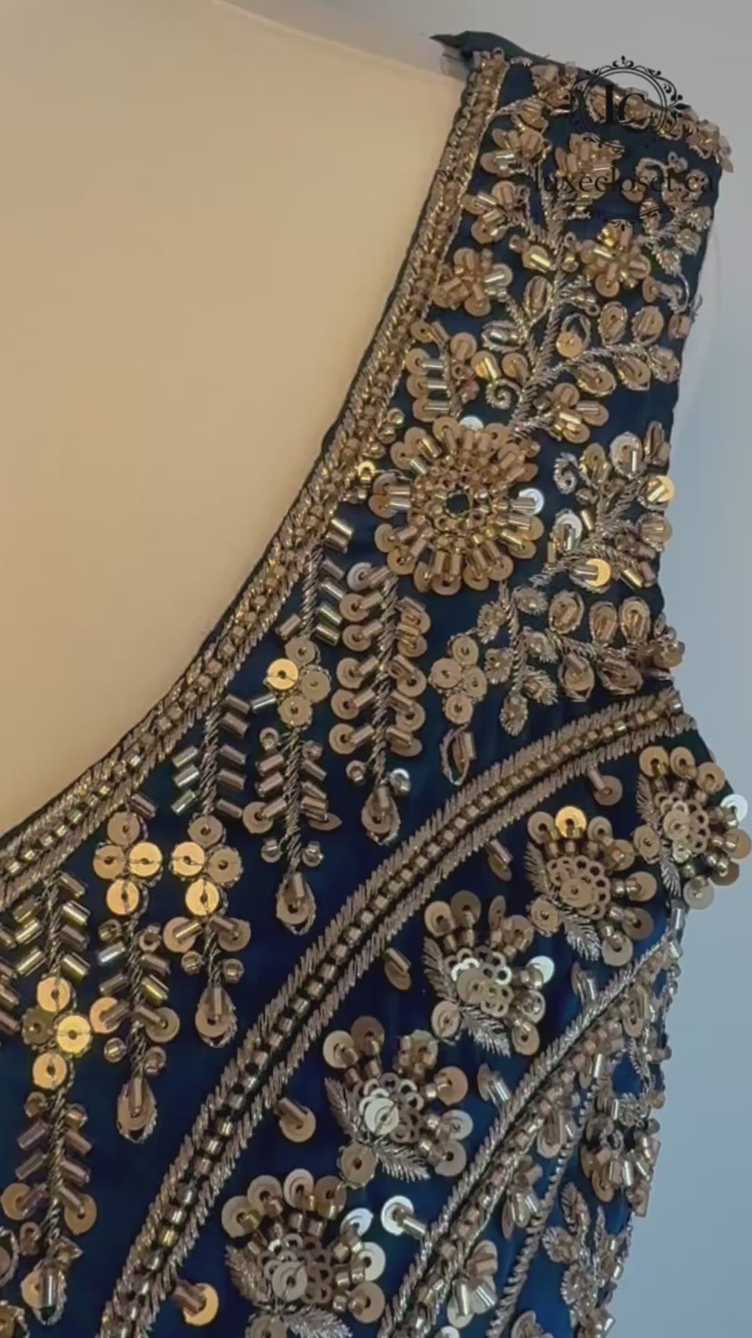 Royal Navy Blue Statement Drape Saree