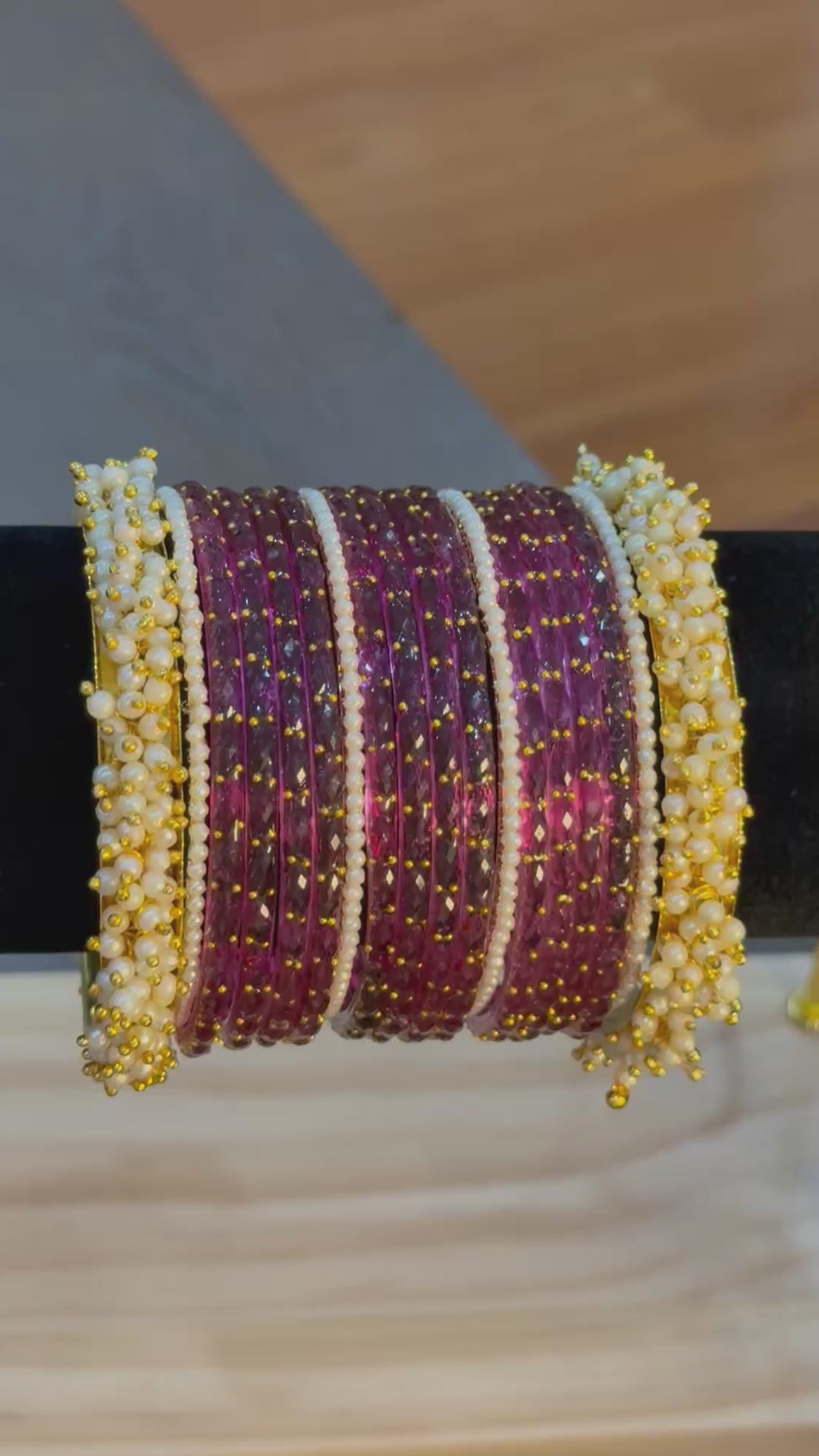 Raindrop with Pearls Set- Mauve