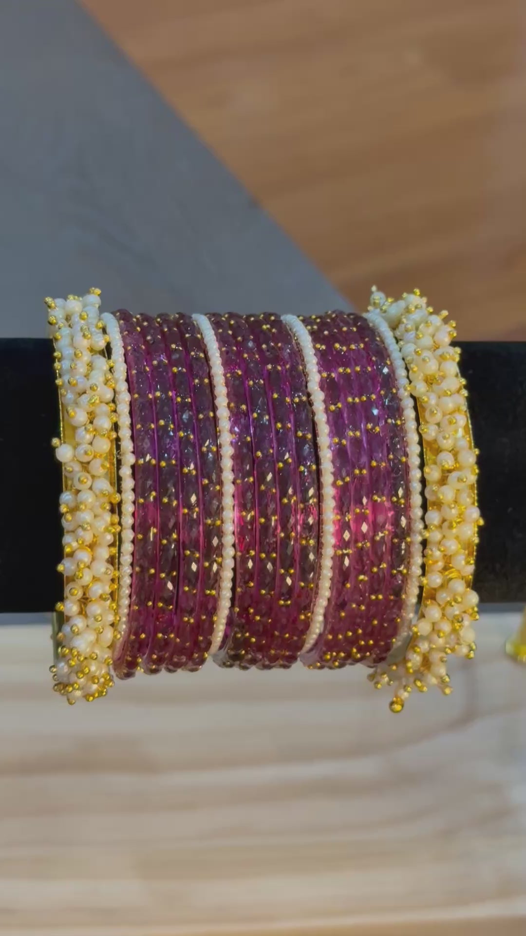 Raindrop with Pearls Set- Mauve