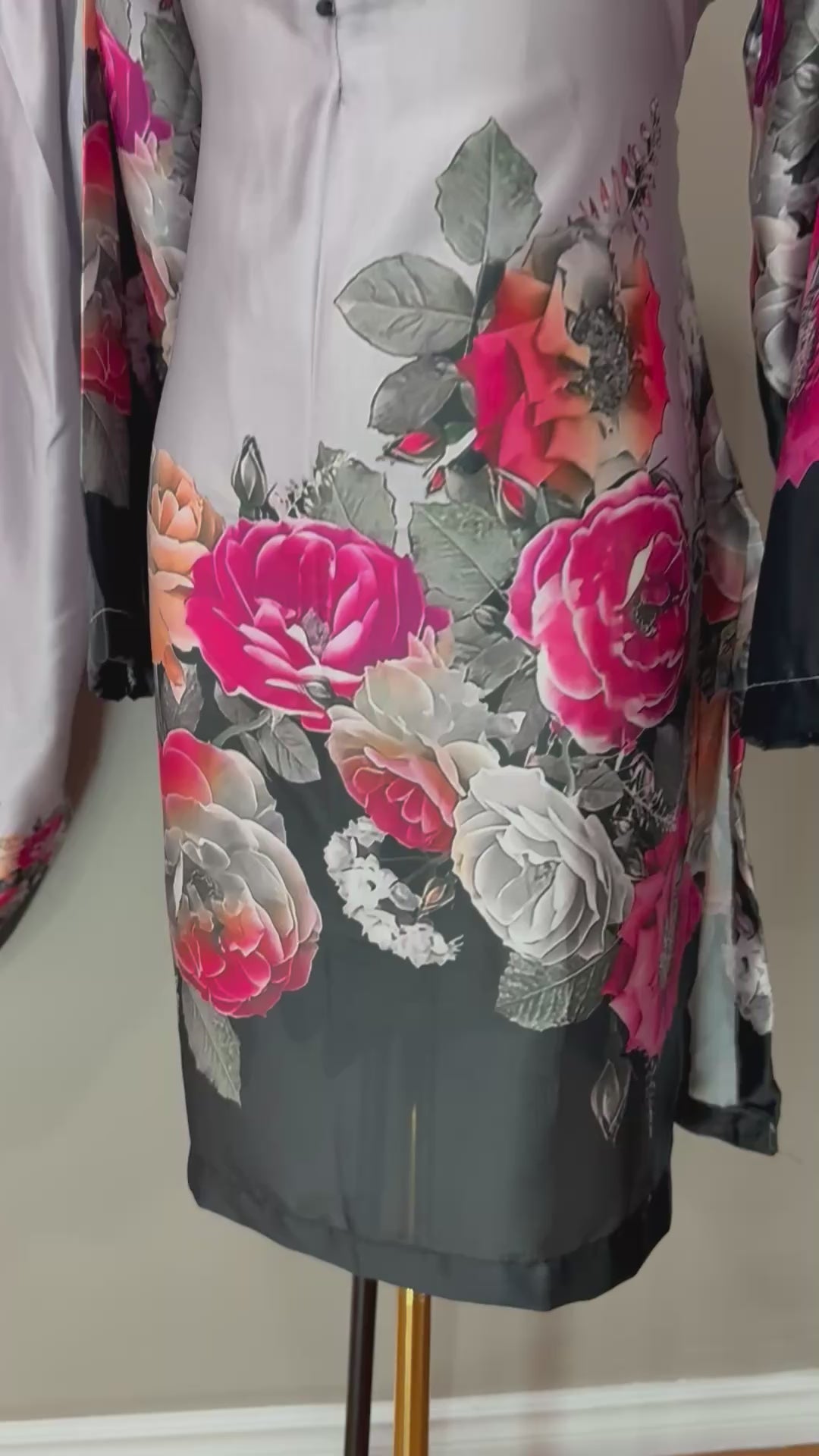 Purplish Grey Floral Farshi Salwar Suit