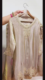 Designer Warm beige- Taupe plazo 3 pc suit