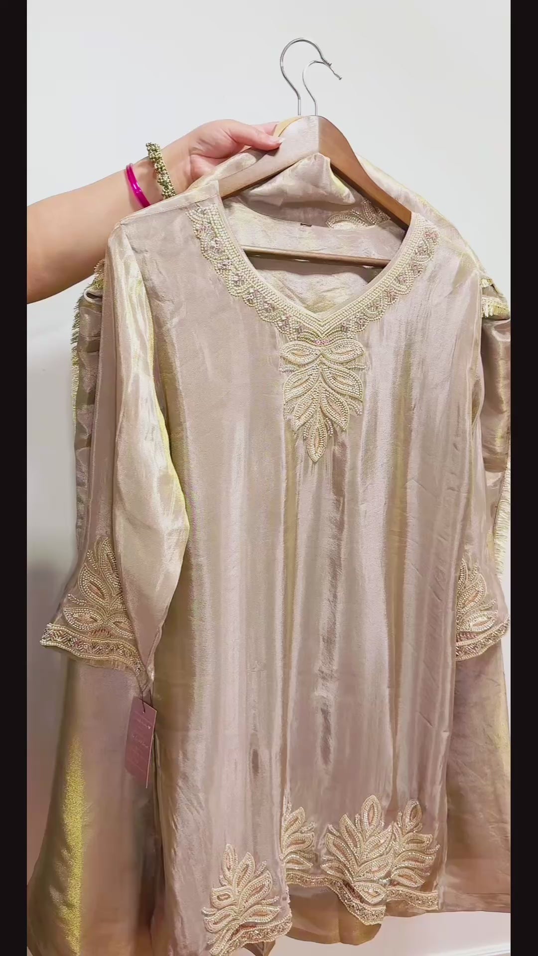 Designer Warm beige- Taupe plazo 3 pc suit