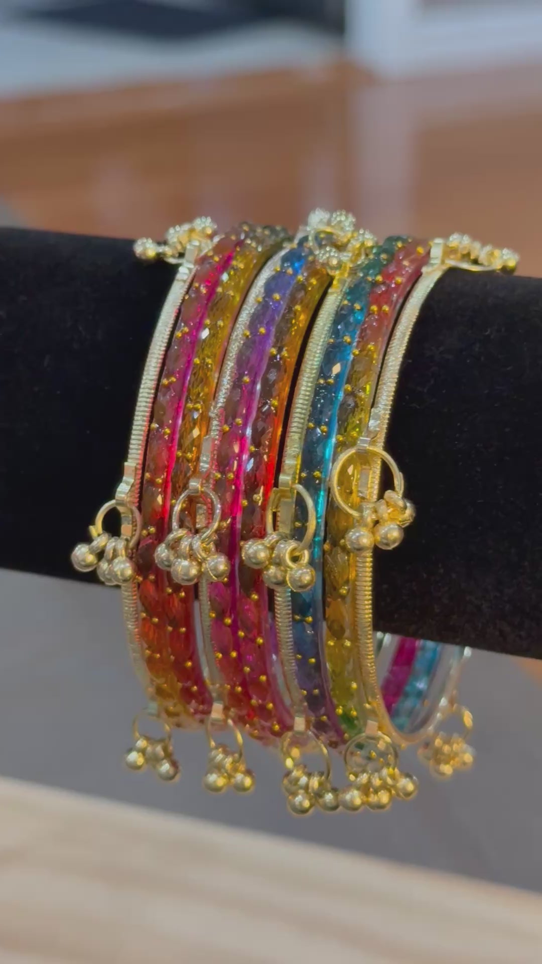 Raindrop Kashmiri Bangles- Multicolor 10pc