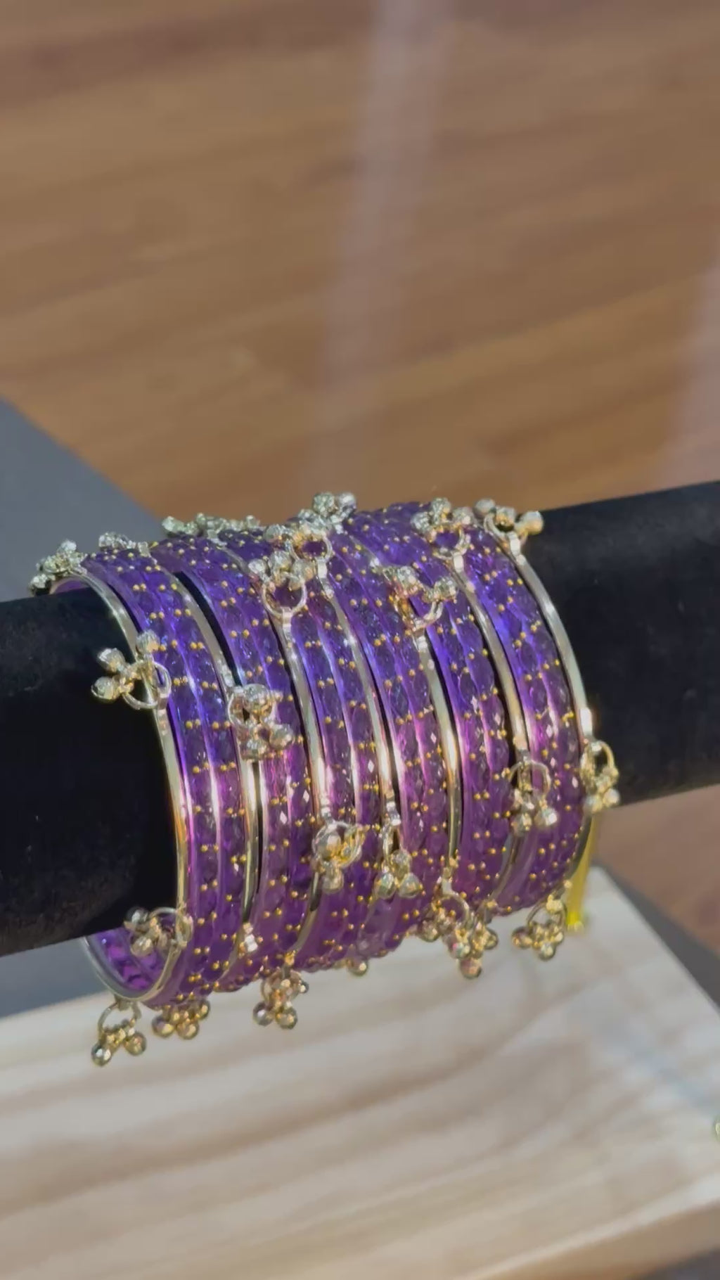 Raindrop Kashmiri Bangles-Purple