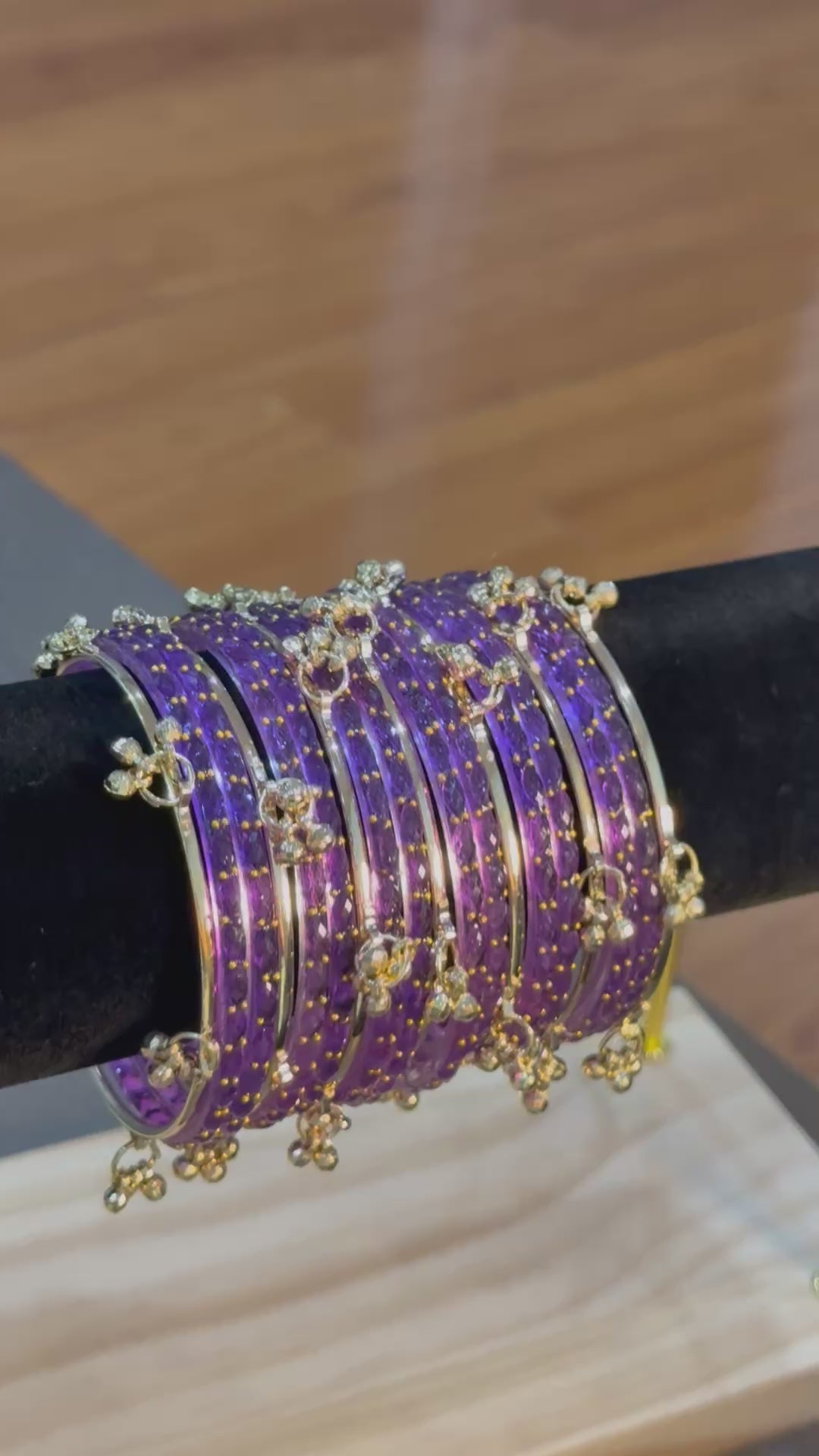 Raindrop Kashmiri Bangles-Purple