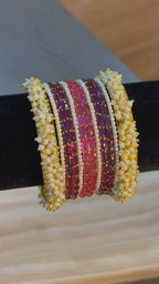 Raindrop with Pearls Set- Mauve Pink