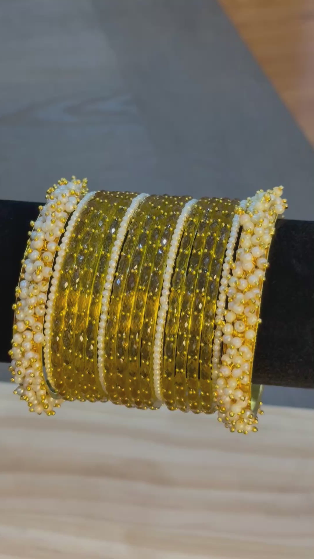 Raindrop with Pearl Set-Yellow