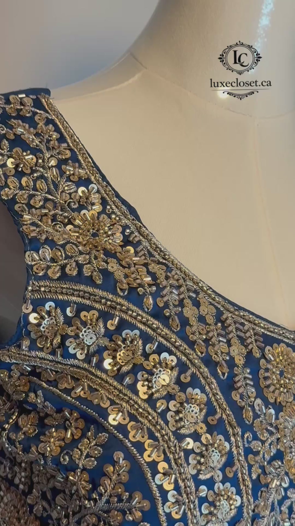 Royal Navy Blue Statement Drape Saree