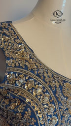 Royal Navy Blue Statement Drape Saree