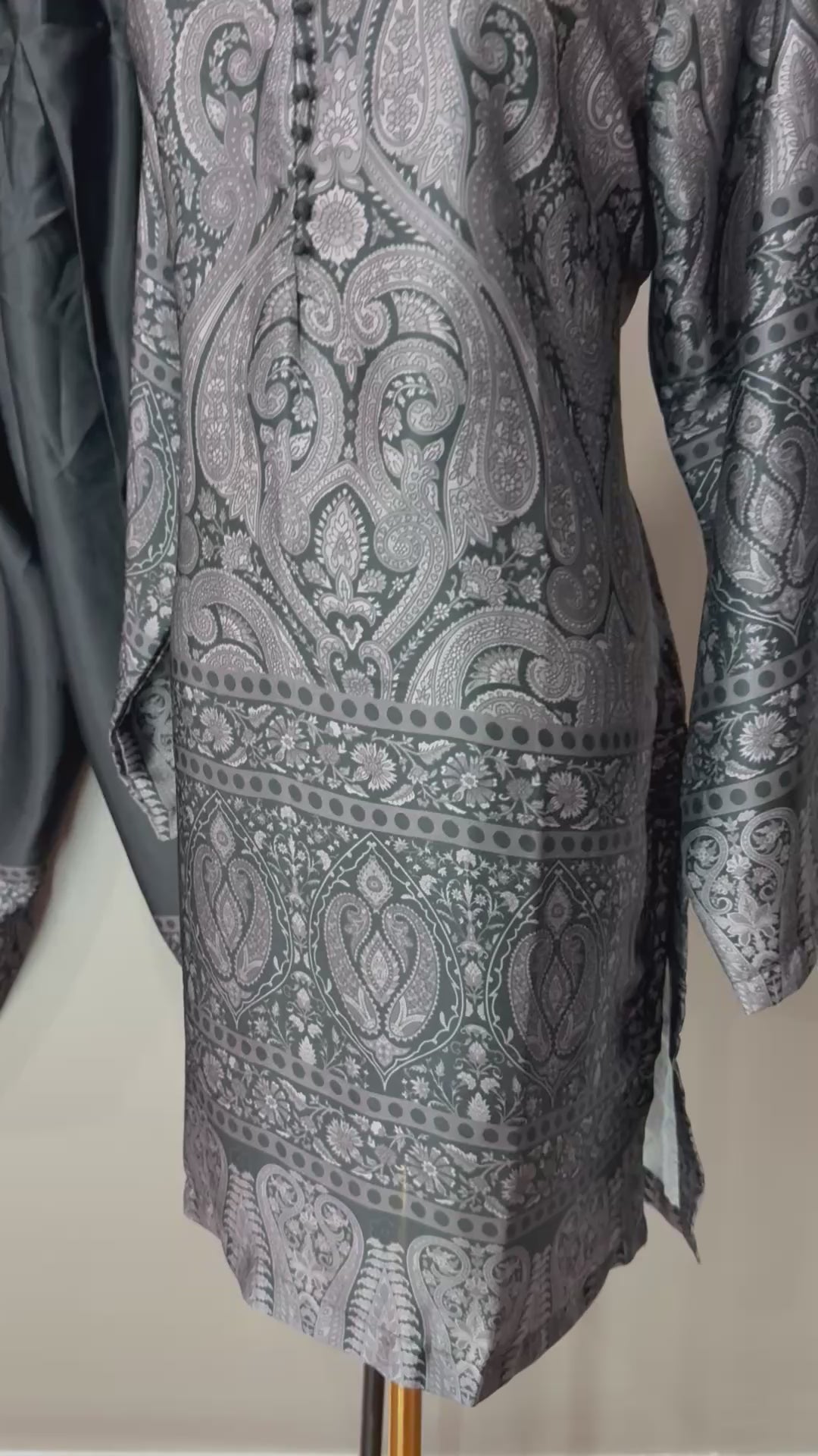 Royal Charcoal Paisley Farshi Salwar Suit