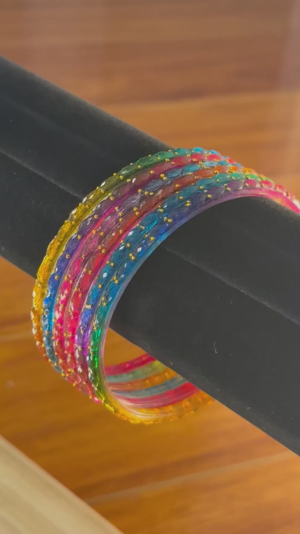 Raindrop Glass Bangles- Multicolor