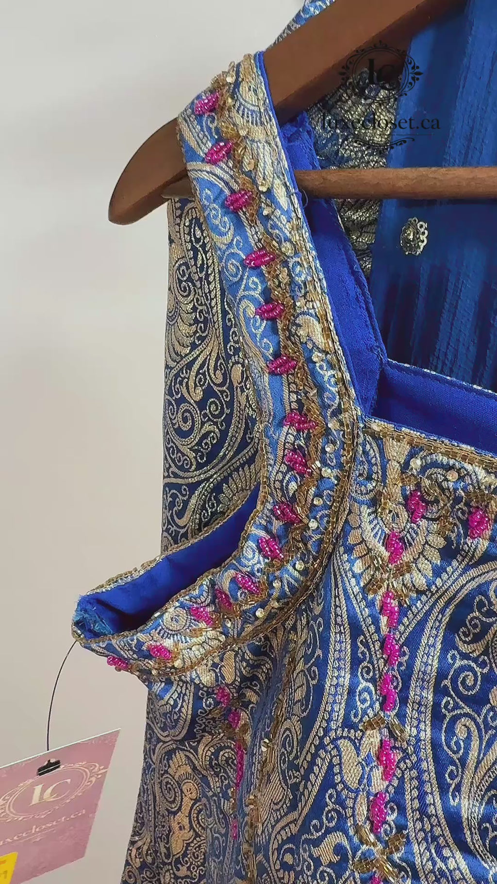 Designer Brocade dress 3pc with Potli