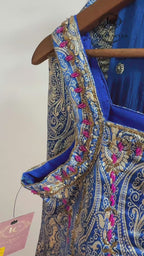 Designer Brocade dress 3pc with Potli