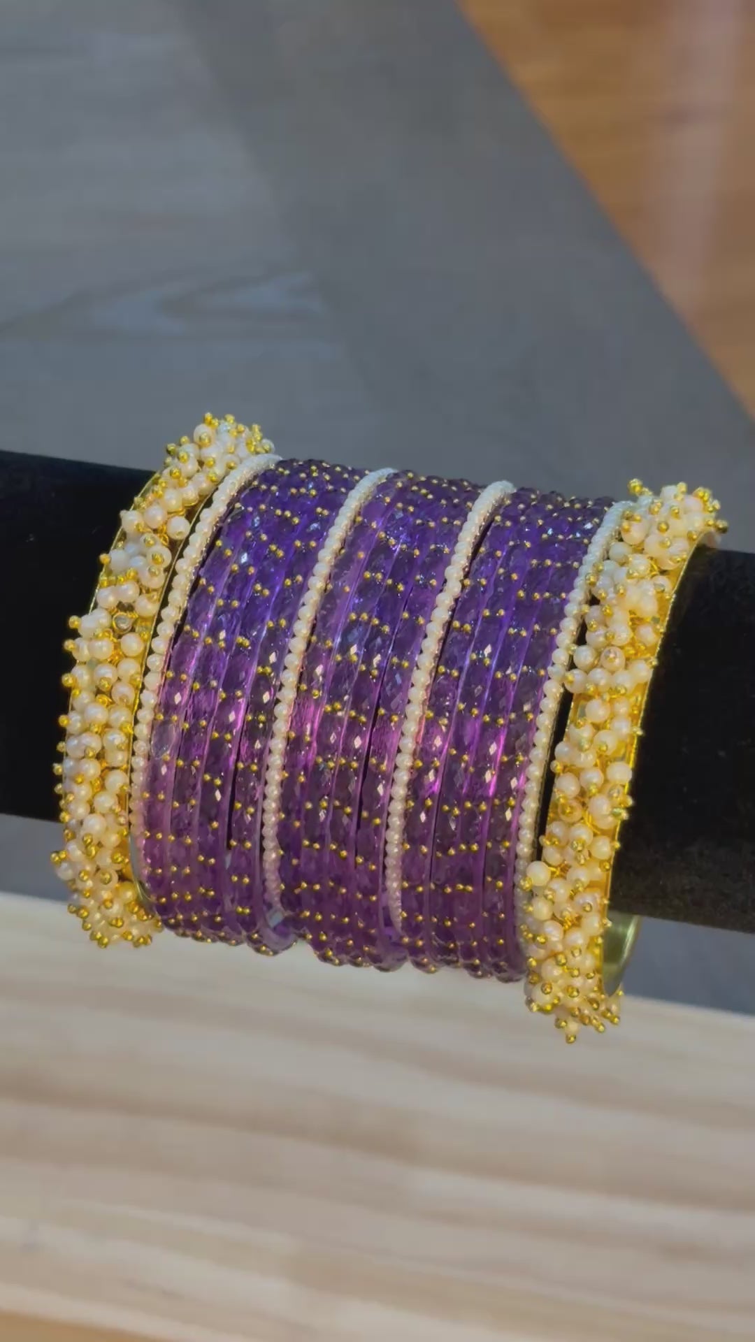 Raindrop with Pearls Set- Purple
