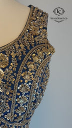 Royal Navy Blue Statement Drape Saree
