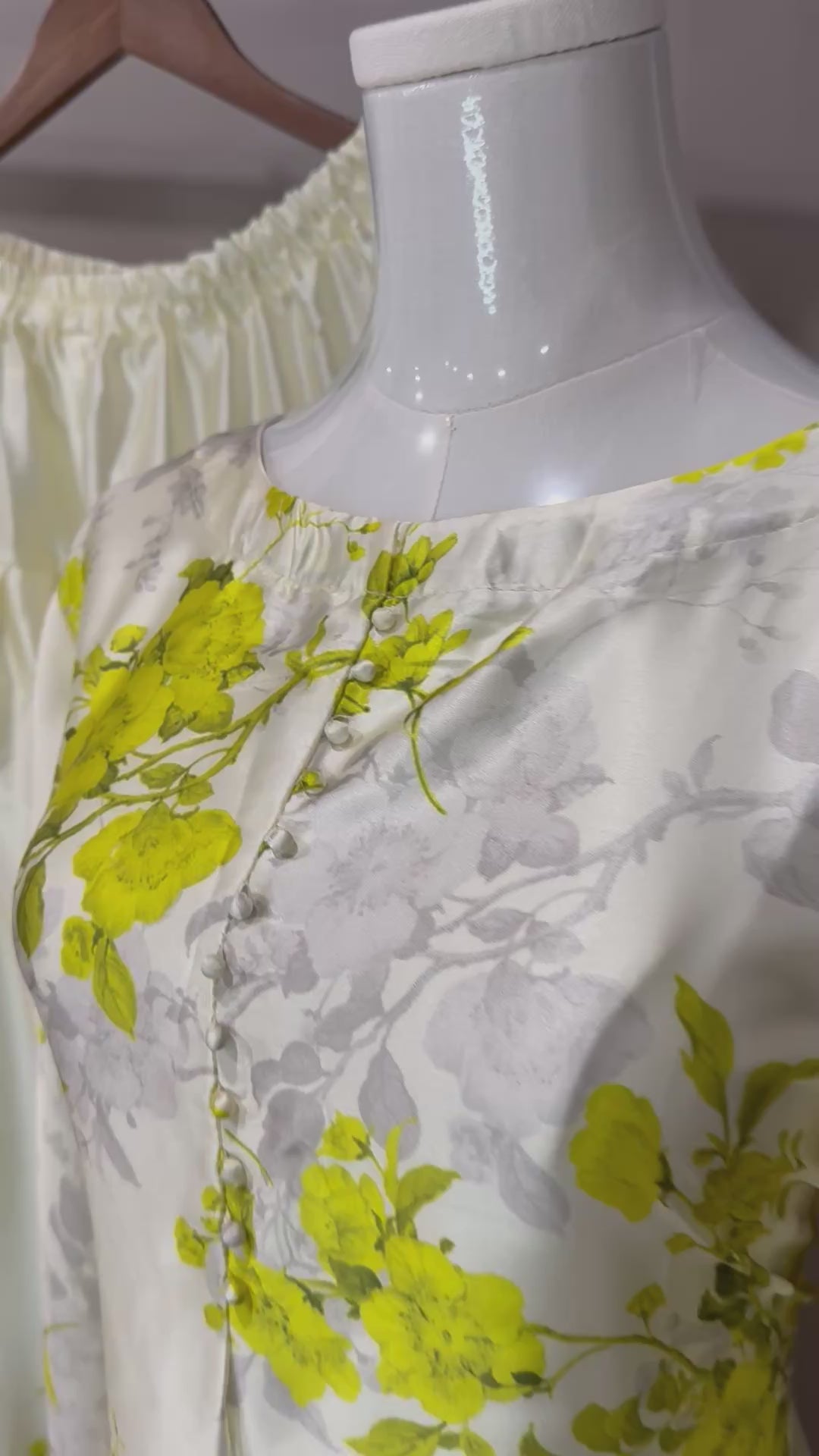 Yellow floral Ivory base Farshi Salwar Suit